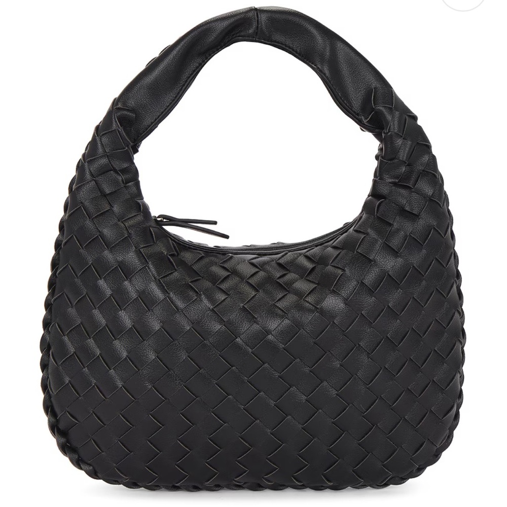Vintage Y2K Black Woven Trendy Chic Boho Hobo Shoulder Bag Unisex